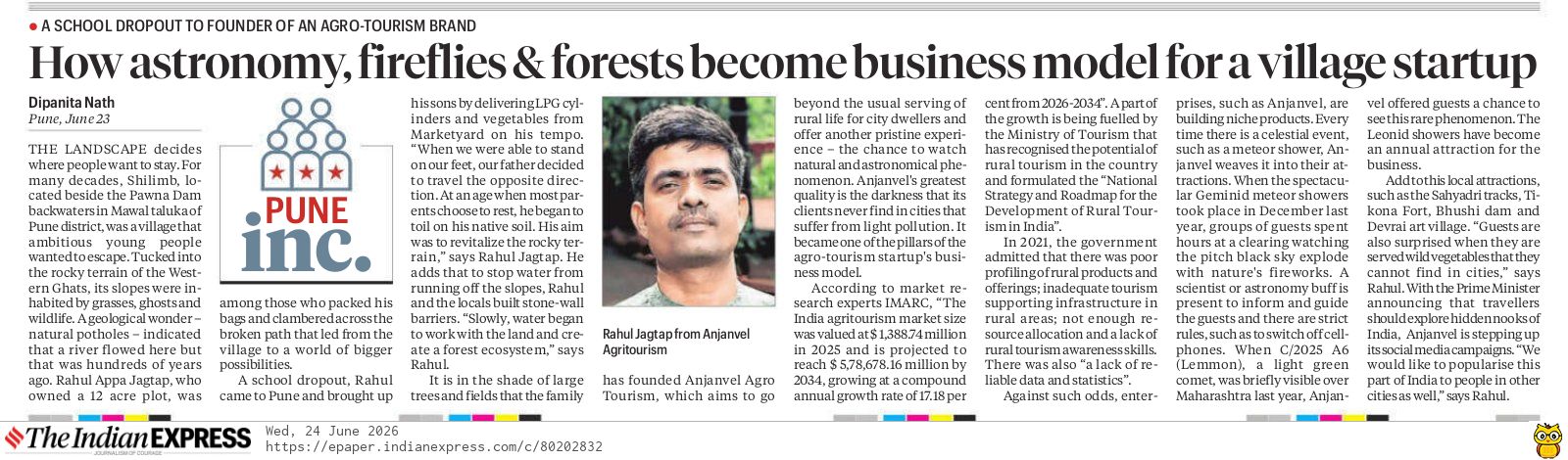 Rahul Jagtap at Anjanvel Agro Tourism in Shilimb, Pune